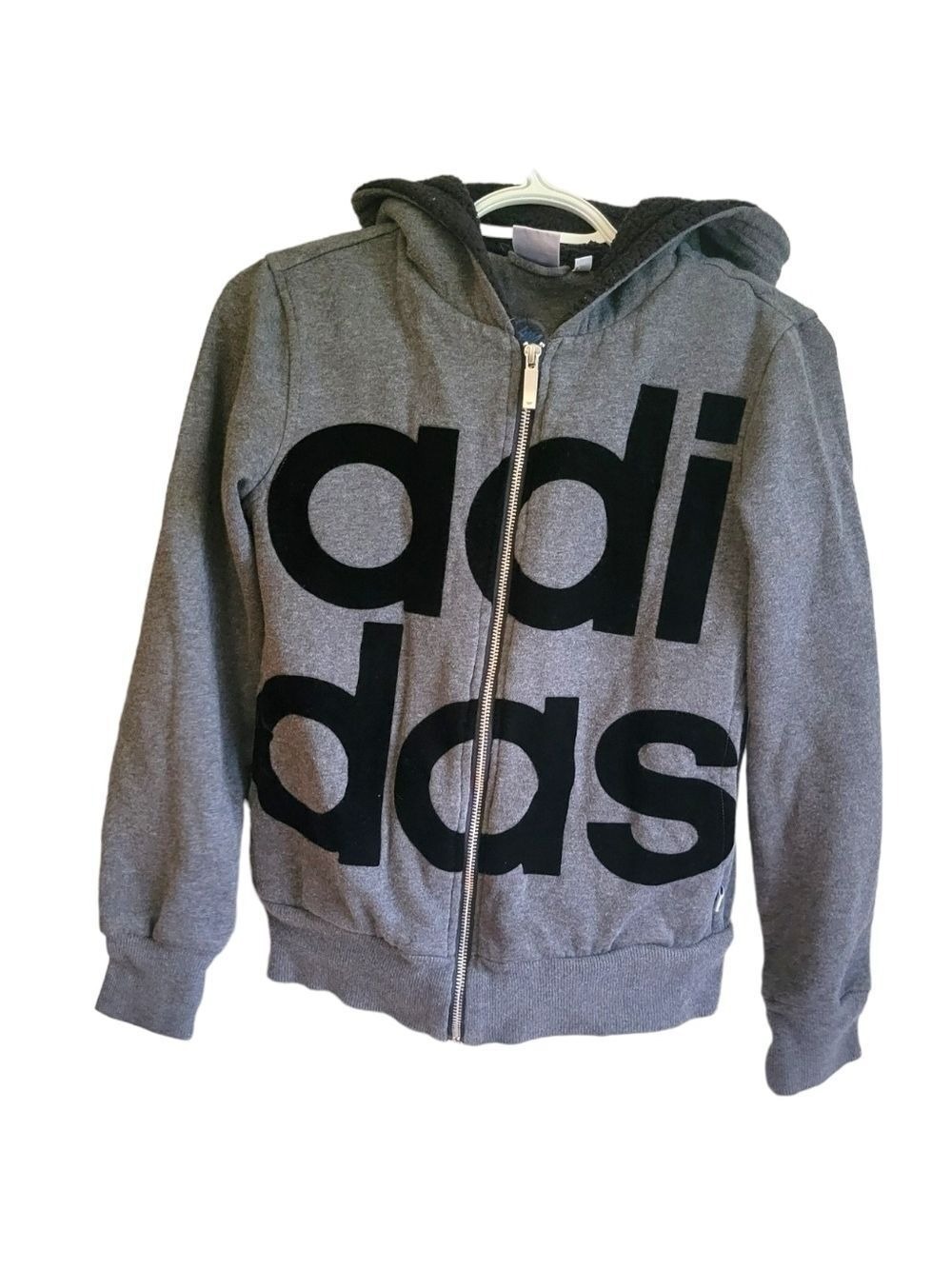 Adidas Womens Gray Hoodie Sweatshirt XS